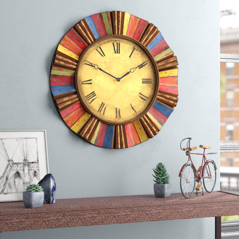 Bloomsbury Market Oversized Shaffer 77cm Silent Wall Clock & Reviews